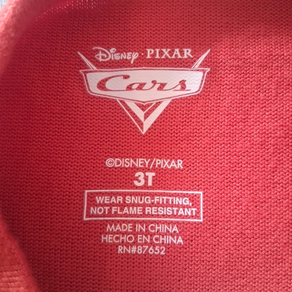 Disney Pixar Cars Lightning McQueen Pajama Set Toddler Red Stretchy 3T